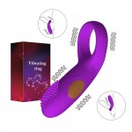 Male vibrating lock ring USB charging silicone penis ring electric vibrating ring in stock at foreign trade factory