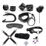 Plush 10 Piece Leather Fun Bed Strap Sex Toys Couple Restraint SM Adult Sex Supplies Props