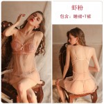 Guiruo brand sexy puffy skirt sexy mesh pajamas love embroidery suspender pajamas home suit 1463