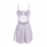 Rose like spring and summer sweetness, with a chest cushion and ice silk for comfort. Open back suspenders, pajamas, girls' outerwear, home clothing set 3140