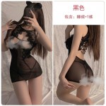 Guiruo Fun Lingerie Sexy Mesh Perspective Attractive Steel Ring Gathering Hip Skirt Women's Uniform Set Issued on behalf of 898