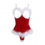 Guiruo Fun Lingerie Sexy No Release Christmas One Piece Dress Velvet Leaking Breast Temptation Uniform Set 19011