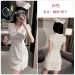 Guiruo Fun Lingerie Sexy Slim Fit Split Sexy Sleepwear Nurse Dress Professional Dress Bed Uniform Set 1691