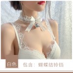 Guiruo Fun Lingerie Lace Elastic Collar Necklace Ornament Cat Girl Maid Bow Knot Bell Collar Sent on behalf of P21