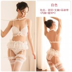 Guiruo Fun Underwear Female Sexy Temptation Princess garter with lace lace Three Point Set Cute Girl 104