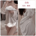 Guiruo Sexy Solid Color Pure Desire Temptation Pajamas Boyfriend Style Loose Shirt Large Comfortable Home Suit Set 1902