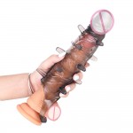 Sexual products men's extended set, crystal wolf teeth set, prickly penis set, penis set, sex toys, imitation of real and fake penises