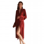 Guiruo brand sexy lace patchwork satin pajamas long robe women's home clothing set issued on behalf of 19960