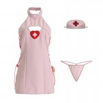 Guiruo Fun Lingerie Sexy Breast Dewing Temptation High Split Nurse Dress Role Playing Bed Uniform Set 1630