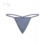 Guiruo Fun Lingerie Women's Seduction Charm Satin G-string Pants Low Waist Solid Color Thin Ribbon Sexy Underwear Replacement P28