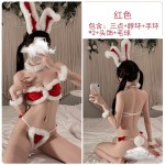 Guiruo Fun Lingerie Velvet Role Play Rabbit Girl Three Point Christmas Dress Passionate Opening No Take Off Uniform Set