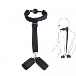 SM sex toy foreign trade new product soft plush reverse handcuffs collar adjustable backhand buckle binding hand and foot straps wholesale