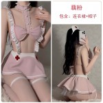 Guiruo Fun Lingerie Hot Lacing COS Female Nurse Dress Sweet and Tempting Role Playing Uniform Set 2527