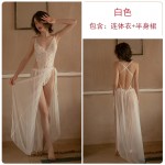 Guiruo Fun Underwear Sexy Lace Strap Tight Bodysuit Dress Uniform Sleeping Dress Home Suit Set 815