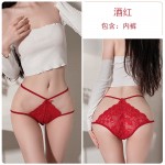 Guiruo Fun Lingerie Sexy Low Waist Hollow out Temptation Underwear Transparent Triangle Pants Thin Belt G-shaped Pants Issued on behalf of 2182