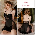 Guiruo Brand French Temptation Steel Ring Chest Cushion Gathered Strap Sleeping Dress Ice Silk Outer Robe Women's Home Suit Set 3207