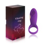 Male vibrating lock ring USB charging silicone penis ring electric vibrating ring in stock at foreign trade factory