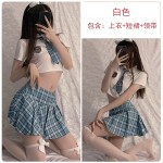 Guiruo New Fun Lingerie Women's Sexy Uniform Temptation Passionate Pure Student Costume Role Playing Set 1508