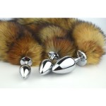 Silver red fox tail, anal plug, dog tail, red fox real fur, backyard toys, adult sex toys wholesale and stock