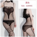 Guiruo New Fun Lingerie Women's Sexy Open Range Silk Socks Sparkling Point Passion and Temptation Jumpsuit Socks Set Issued on behalf of 8065