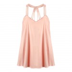 Guiruo Spring/Summer New Imitation Silk Women's Sexy Open Back Loose Thin Sling Sleepwear Sleepwear Home Furnishing 257