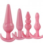 Silicone Vestibular Anal Plug 4-piece Set of Fun Masturbation Device for Women's Products: Anal Plug, Vestibular Pull Ball, and Anal Plug Set