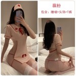 Guiruo Fun Lingerie Sexy Slit Temptation Pure Desire Mesh Nurse Dress Role Playing Uniform Fury Set 2924