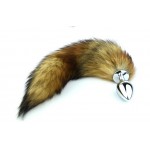 Silver red fox tail, anal plug, dog tail, red fox real fur, backyard toys, adult sex toys wholesale and stock