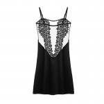 Guiruo Brand's New European and American Fun Underwear Sexy Deep V Wave Dot Mesh Embroidery Sleeping Dress Home Suit 054