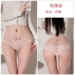 Guiruo Fun Underwear Women's Hollow out Transparent Lace Sexy Mesh Hot and Soft Elastic Low Rise T-Pants 2178