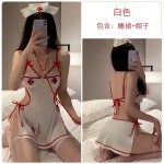 Ruo Ruo Pure Desire Wind Lacing Hollow Soft Nurse Wear Steel Ring Gathering No Release Uniform Temptation Fun Set 3039