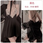 Guiruo Sexy Backless Pajamas Loose and Comfortable Suspended Nightwear Lace up Cardigan Women's Home Furnishing Set Issued on behalf of 1854