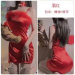 Guiruo Sexy Open Back Plush Decoration Simple Slim Fit and Slim Christmas Uniforms Temptation Fun Sleepwear Set 3786