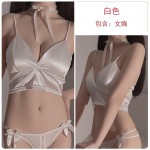 Guiruo Thin French Bra Small Breast Bikini Satin Bra Sexy No Steel Ring Bra Bra