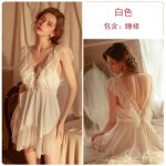 Guiruo brand sexy pajamas, hot and spicy backless mesh seductive thin style pajama dresses, women's home clothing set, hair on behalf of 730