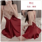 Guiruo Sexy Backless Pajamas Loose and Comfortable Suspended Nightwear Lace up Cardigan Women's Home Furnishing Set Issued on behalf of 1854