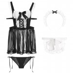 Guiruo Fun Lingerie Sexy Chiffon Perspective Backless seductive maid role-playing uniform set issued on behalf of 178