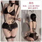 Guiruo Fun Lingerie Sexy Network Gauze Strap Transparent Binding Rabbit Girl Passion Three Point Uniform Set 469