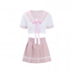 Guiruo Fun Underwear Sexy Open Waist Pleated Short Skirt Doll Neck Comfortable Student Dress Sweet Uniform Set 2627