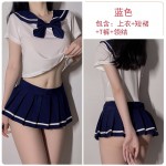 Guiruo Fun Lingerie Female Sexy Pure Student Dress Pleated Skirt Mini Short Role Playing Uniform Set 600