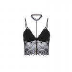 Guiruo French Lace Button Small Strap Wrapped Chest Sexy Underwear Fashion Strap Cushion Off Shoulder Tank Top 1157