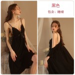 Guiruo Brand Spring and Summer Sexy Mesh Private Room Solid Color Padded Pajamas Outer Robe Women's Home Furnishing Set 1727