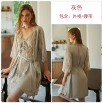 Guiruo Brand Sexy Lace Lace Lace V-Neck Suspended Nightgown Sexy Lace Up Nightgown Home Suit Pjama Set 311