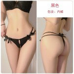 Guiruo Fun Lingerie Women's Accessories Sexy Hollow out Temptation Bow Tie T Pants Perspective Cute Triangle Pants Release 924