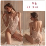 Guiruo Fun Lingerie Sexy Open Cut Lace Free Perspective Comfortable One Piece Clothing Outer Robe Uniform Fury Set 2276