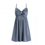 Guiruo Sexy Satin Bow Strap Sleeping Dress Pure Lust High end Summer Ice Home Fur Set 2257