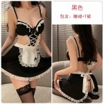 Guiruo Fun Lingerie Maid Uniform Temptation Plus Chest Pads Lace Lace Palace Style Open Back flirting Set 2914