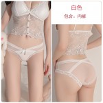 Guiruo Fun Underwear Sexy Perspective Mesh Attraction Cute and Sweet Bow Knot Low Waist Underwear Triangles 1179