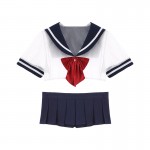 Guiruo Brand Fun Lingerie Women's Perspective Pure Student Dress Pleated Short Skirt Role Playing Uniform Set 139