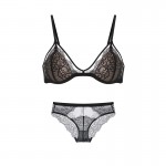 Guiruo Fun Underwear New Sexy Lace Perspective Attractive Hot Hollow Three Point Passion Uniform Set 1129